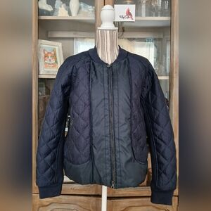 J. Crew Quilted Bomber Jacket Navy Blue - xl